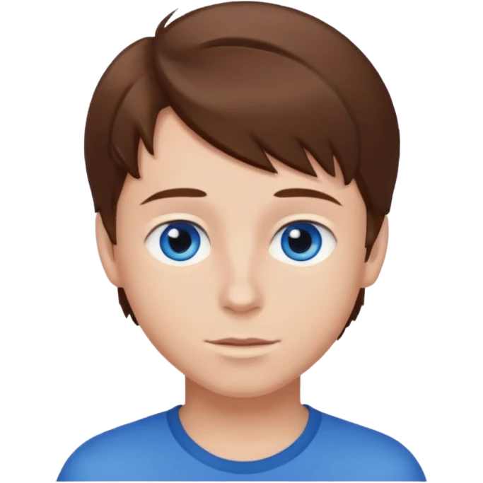 Brown hair and blue eyes boy emoji