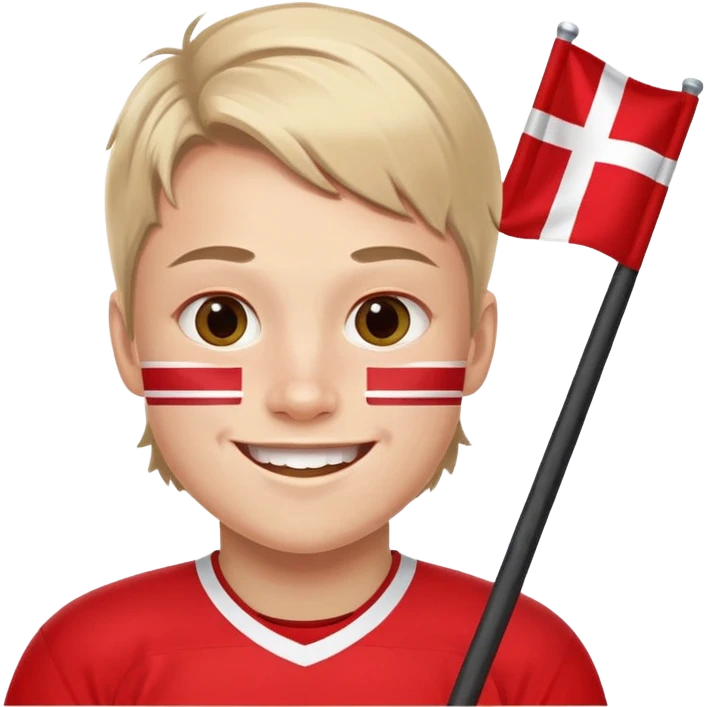 Winner Danish hockey player with flag on cheeks emoji