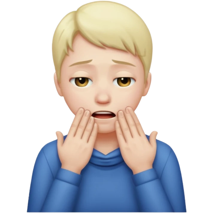 Sobbing face with hands on neck emoji