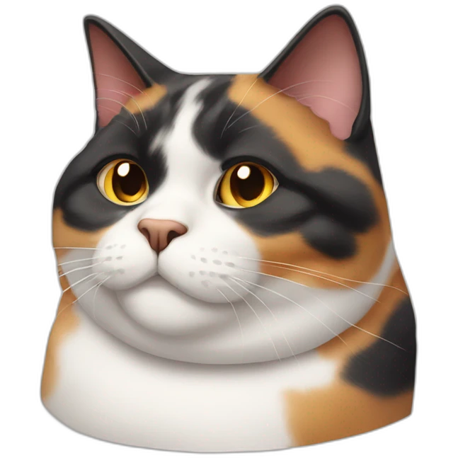 obese calico cat with double chin emoji