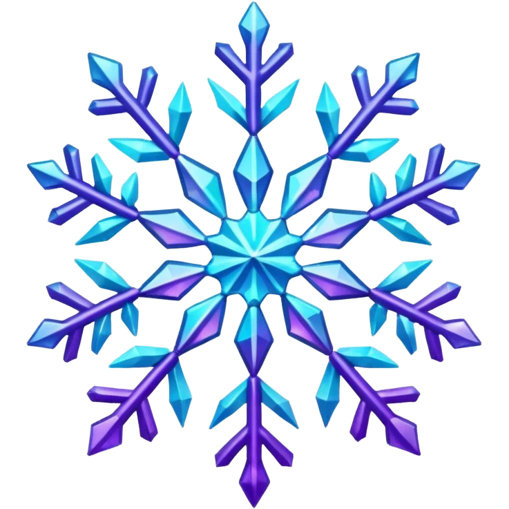 cyan and purple snowflake glitter emoji