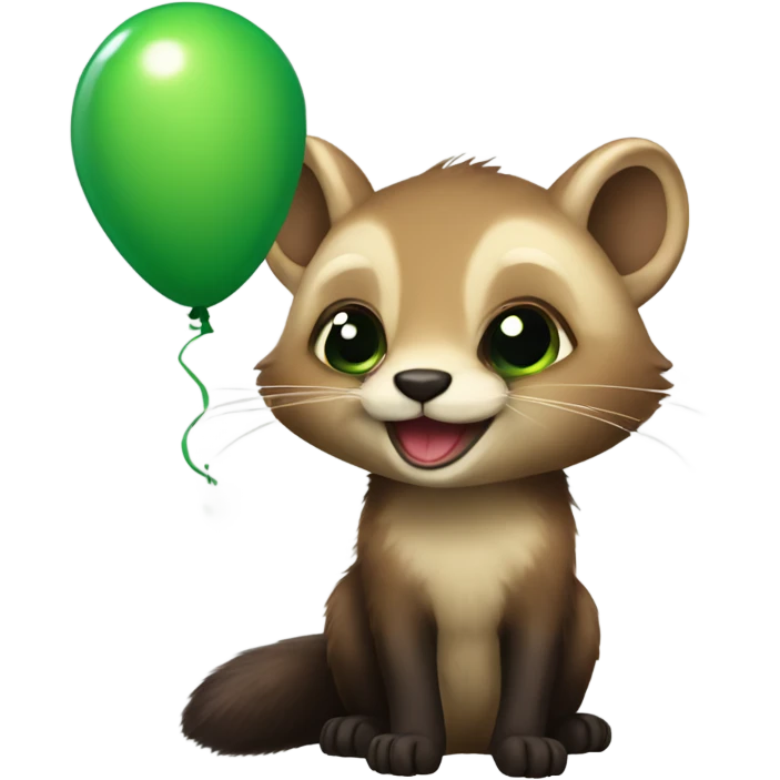 Marten with a green balloon emoji
