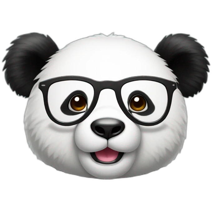panda bear with glasses emoji