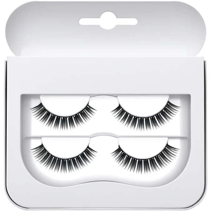false lash strips in a box packaging  emoji