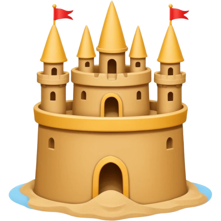Bucket-shaped sand castle, made with an upside-down pail mold emoji