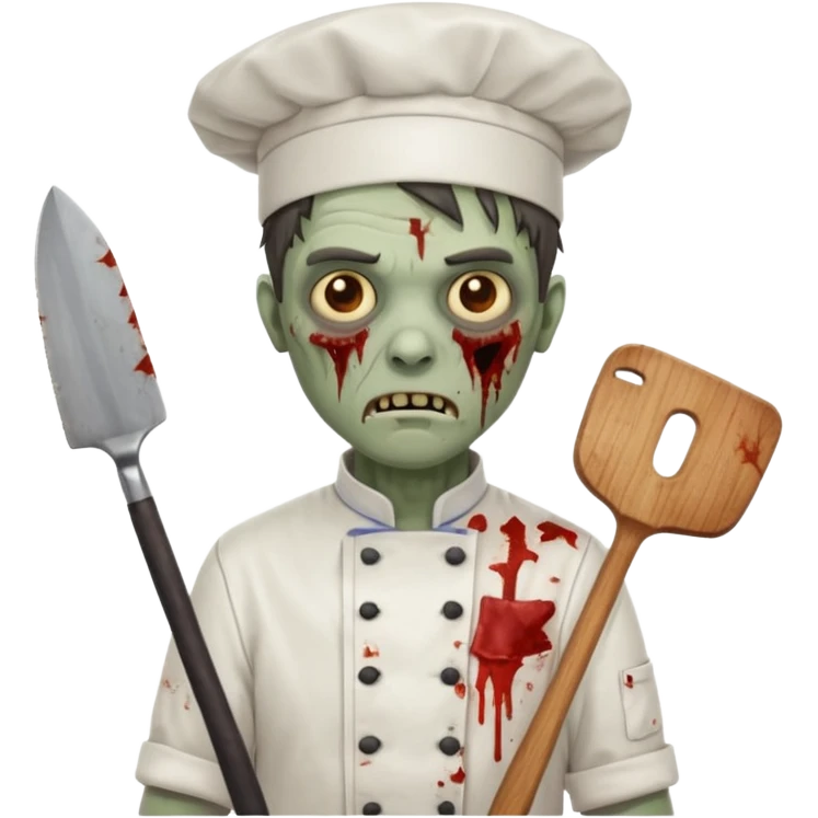 black zombi man chef emoji