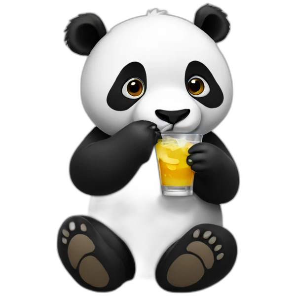 Panda drinking vodka emoji