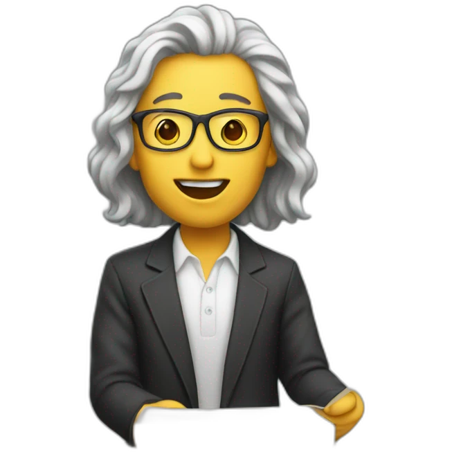 an author speaking to the audience emoji
