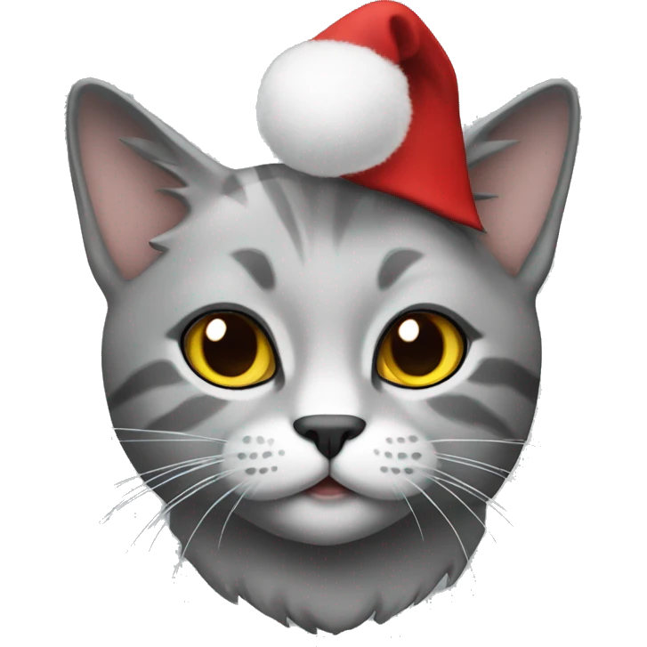 Christmas cat in grey emoji