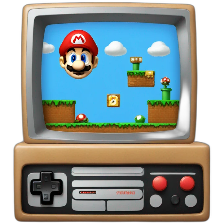 Super mario playing video games emoji