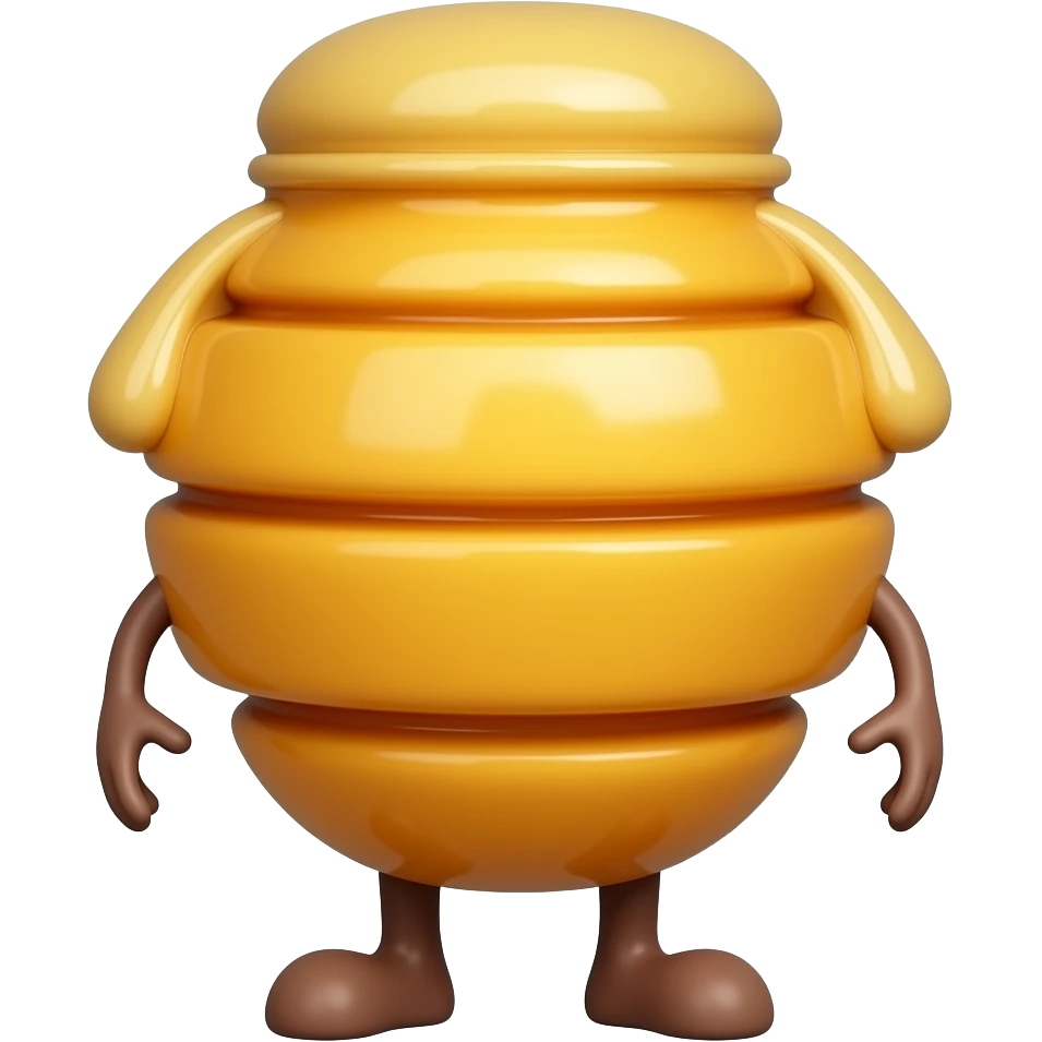 Honey bottle with legs without arms emoji