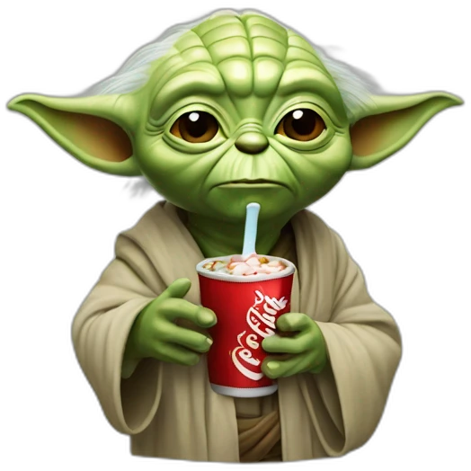 Yoda boit un coca emoji