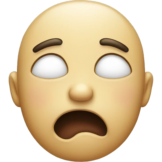 A sad face with an open mouth emoji
