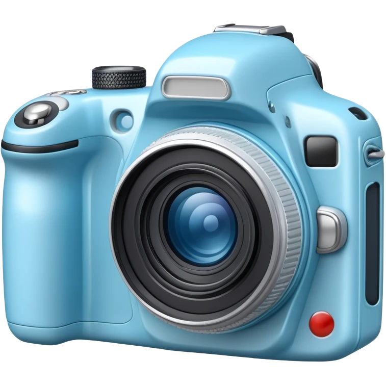 Huge light blue digital camera emoji