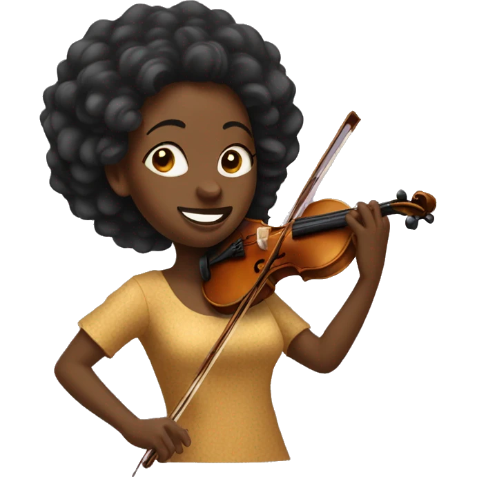 African Woman playing violin emoji