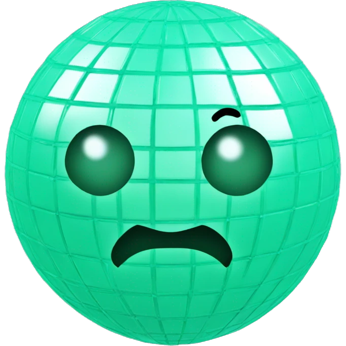 Mint green disco ball emoji