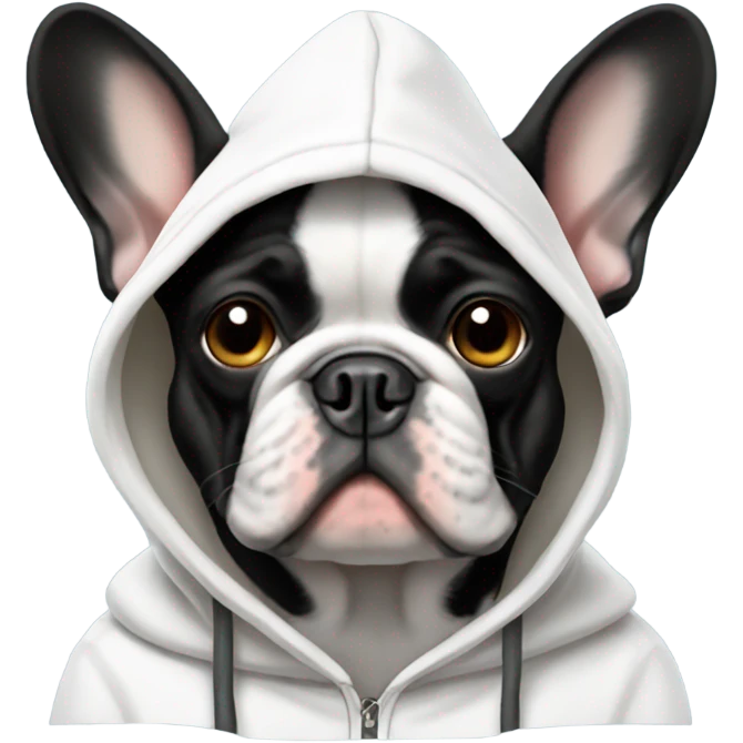 French bulldog wearing hoodie emoji