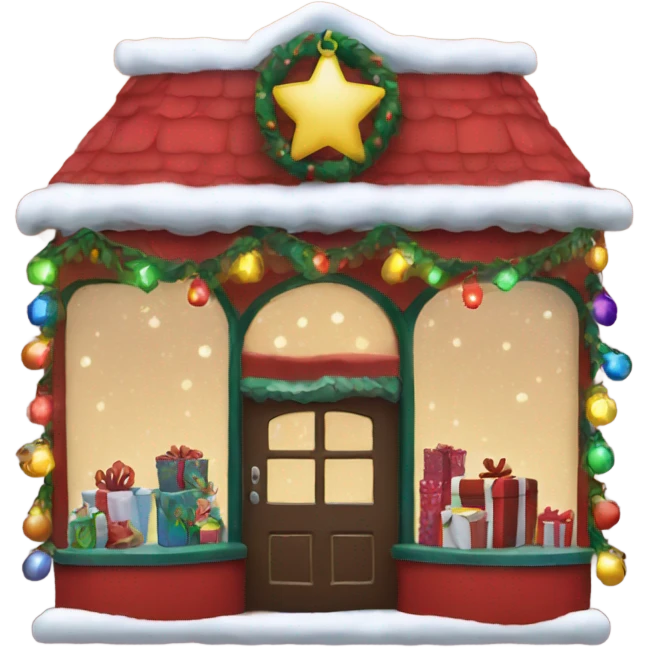 Christmas shop with Christmas lights  emoji