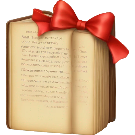 book with a red bow emoji