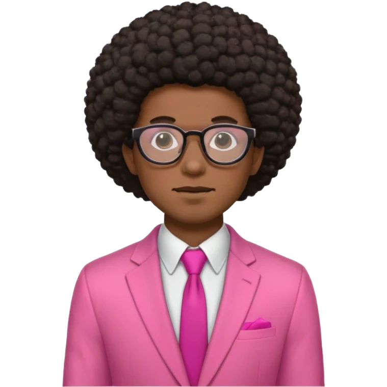 afro hair man pink suit glasses emoji
