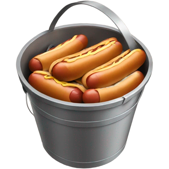 Bucket with hotdogs in it emoji