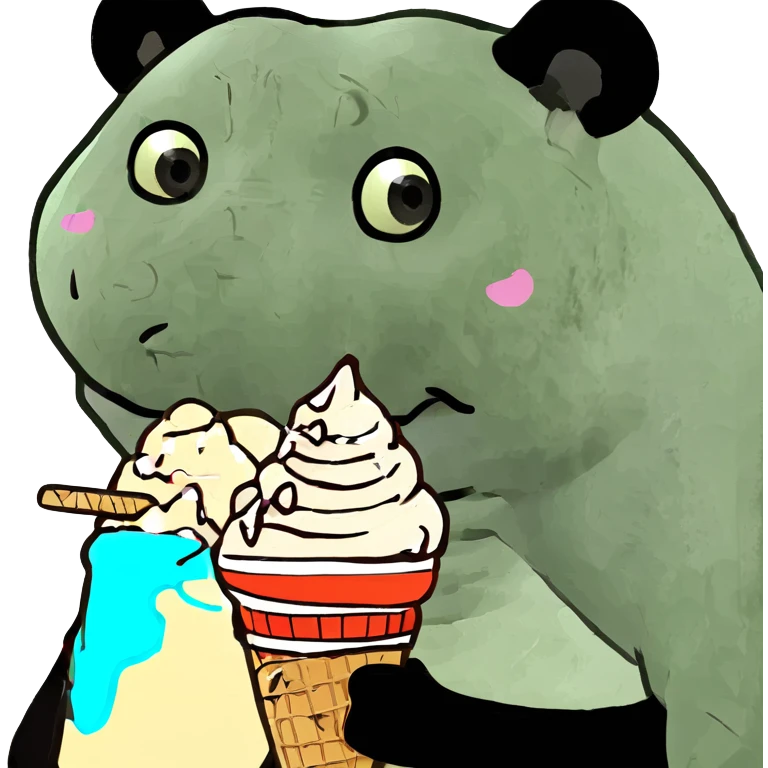 Panda eating ice cream emoji