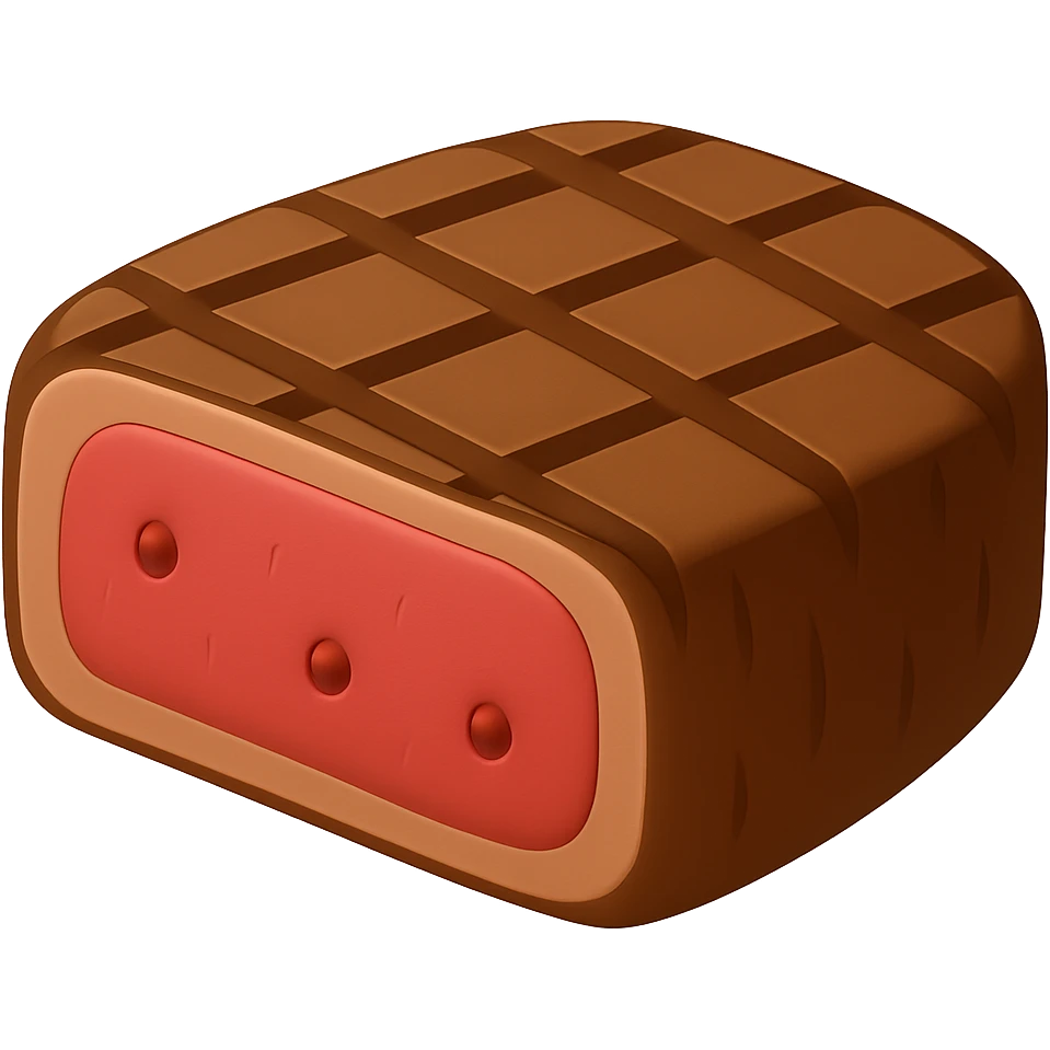 Remove the potatoes and simplify the details to show just a plain steak in emoji style with no background. emoji