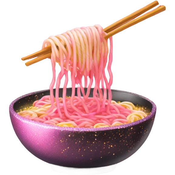Pink ombre ramen with glitter  emoji