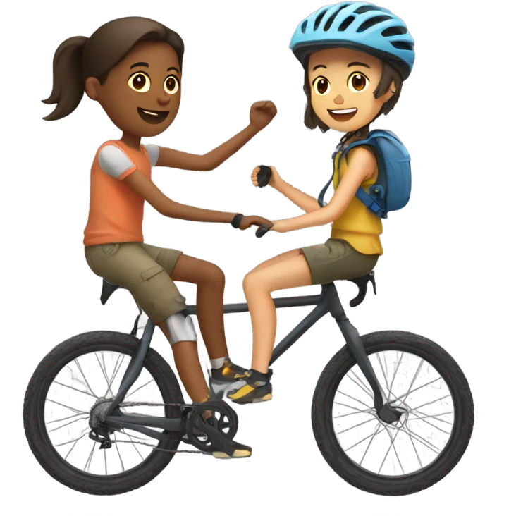 Boy an girl riding gravel bikes  emoji
