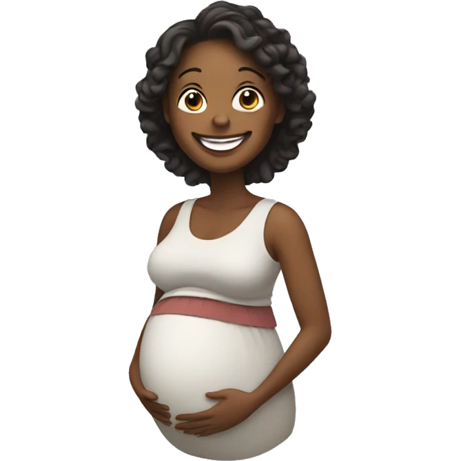 A happy and smiling pregnant woman  emoji