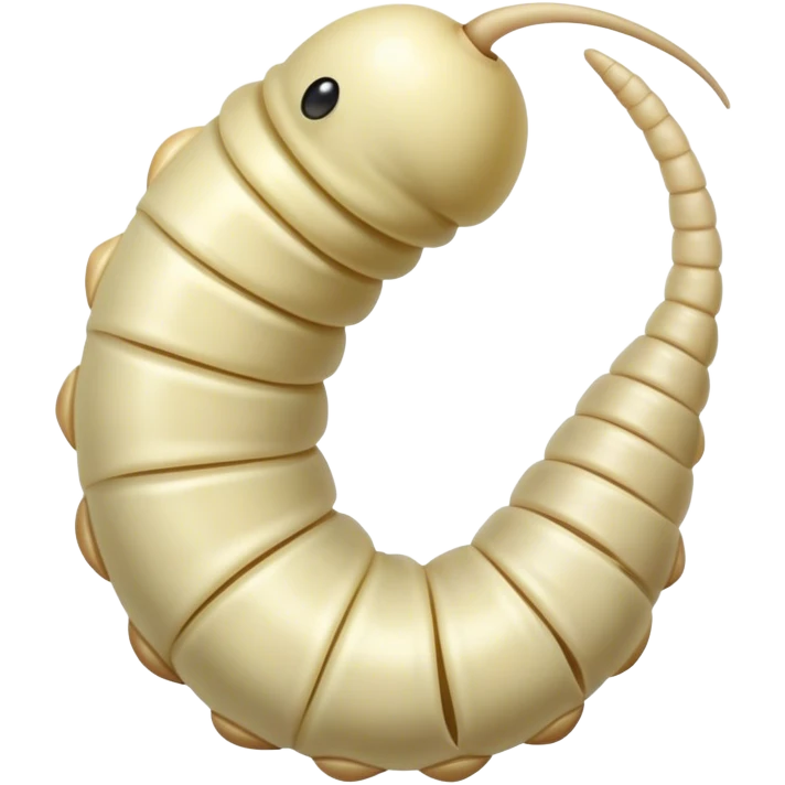 very long twisting long wriggling maggot moving towards camera emoji