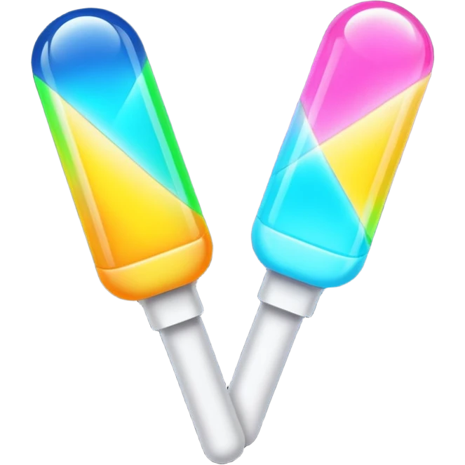 a dual of lightstick emoji