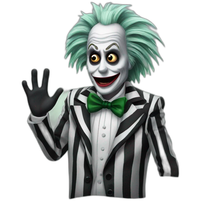 beetlejuice waving emoji