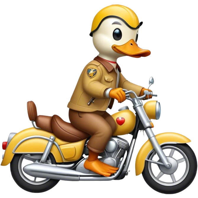 Duck riding motorcycle emoji