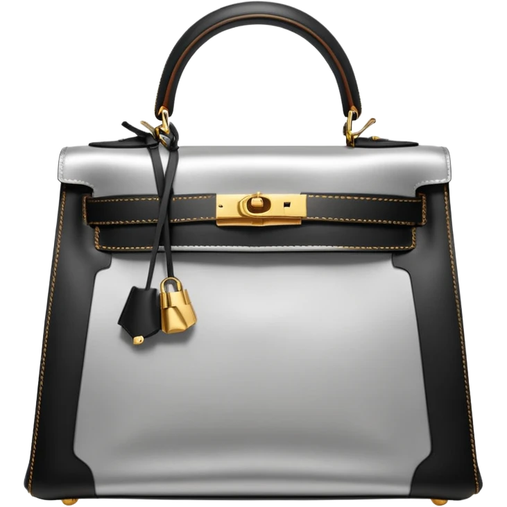 hermes kelly silver color gold hardware emoji