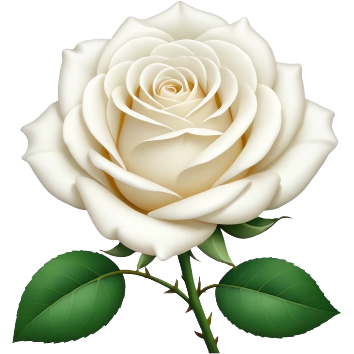 Pure white rose emoji