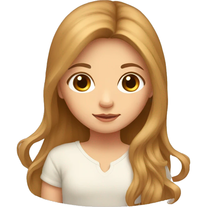 Girl with light brown long hair with newborn emoji