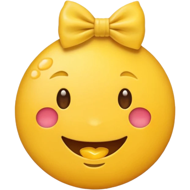 Eating emoji with bow emoji