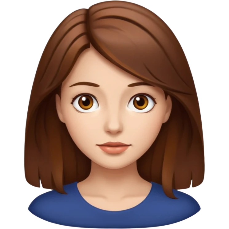 Mujer linda con pelo castaño lasio y morena clara emoji
