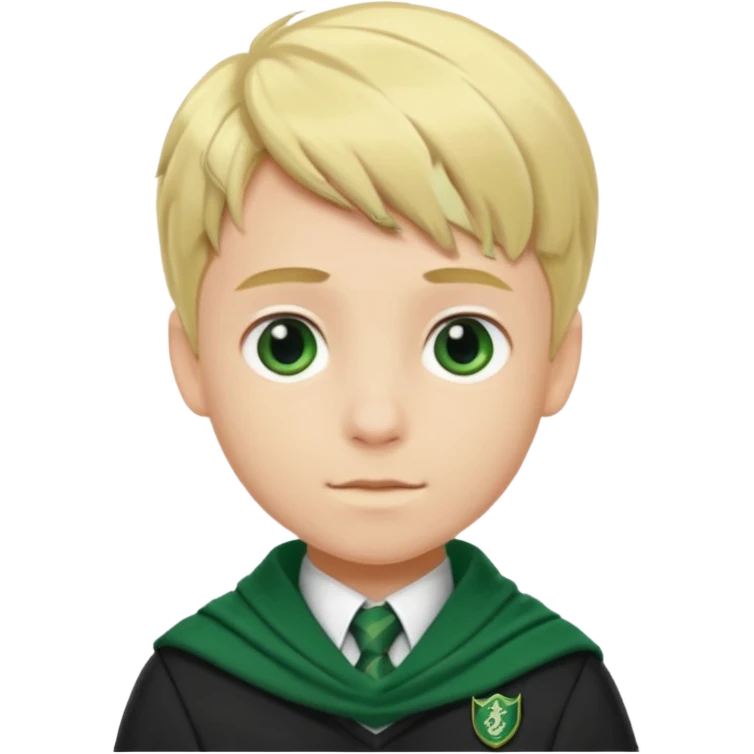 blonde hair boy in Slytherin uniform with green scarf emoji