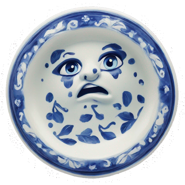 Blue Italian ceramic emoji