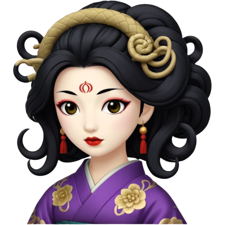 geisha with medusa head  emoji