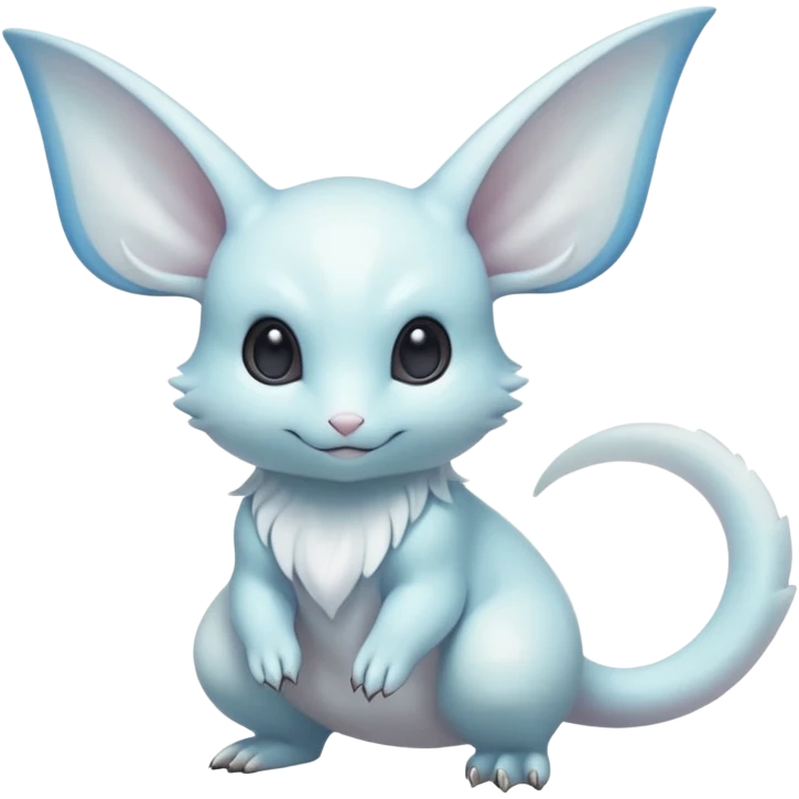 White soft natural realistic romantic vintage antique divine beautiful elegant pretty precious cute young youthful  Fakémon-Pokémon-hybrid-creature emoji