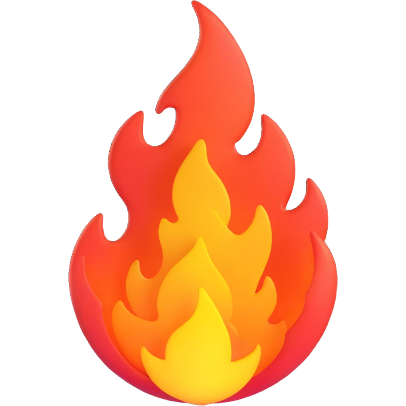 fire object 3D emoji style emoji