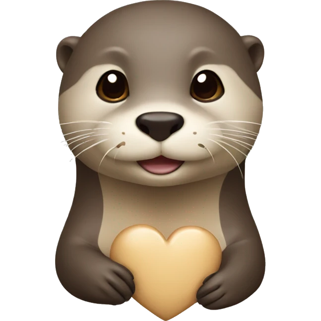Otter with a small beige heart emoji