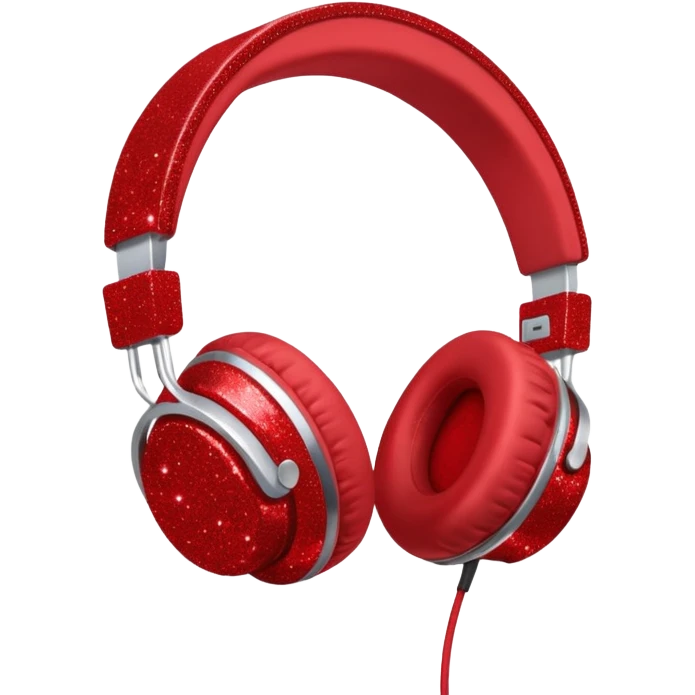 red glitter headphone emoji