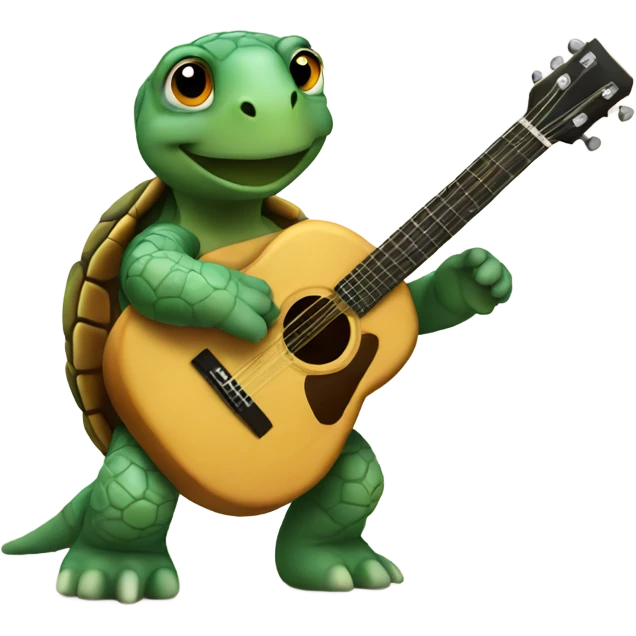 turtle playing guitar emoji
