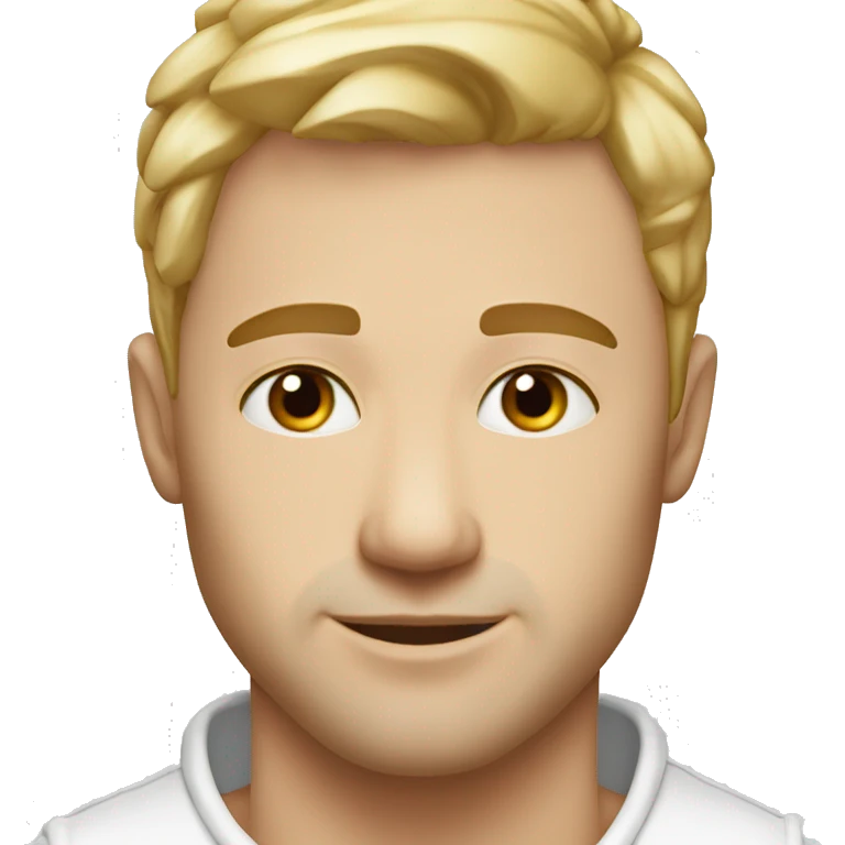 homme peau blanche, 33 ans, cheveux blond, yeux bleus emoji