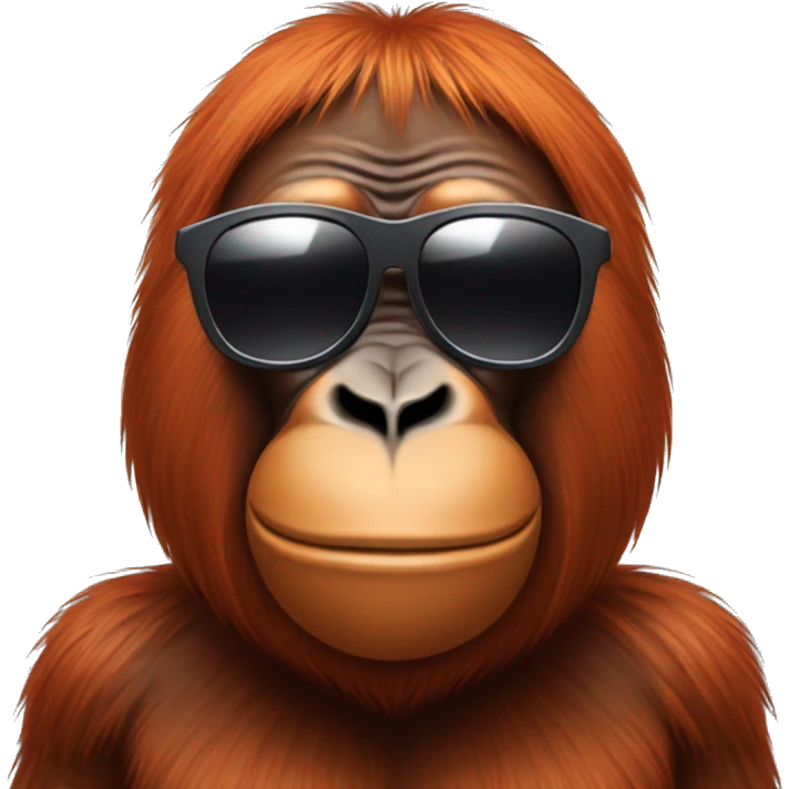 Orangutan wearing sunglasses emoji