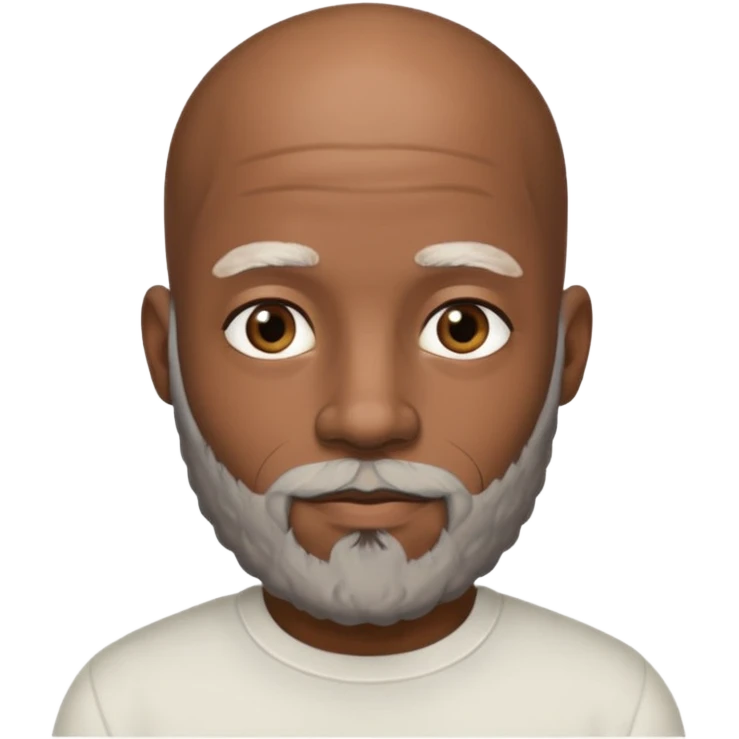 African American male bald salt & pepper beard emoji